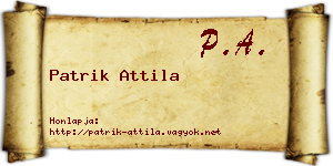 Patrik Attila névjegykártya