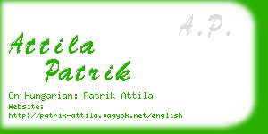 attila patrik business card